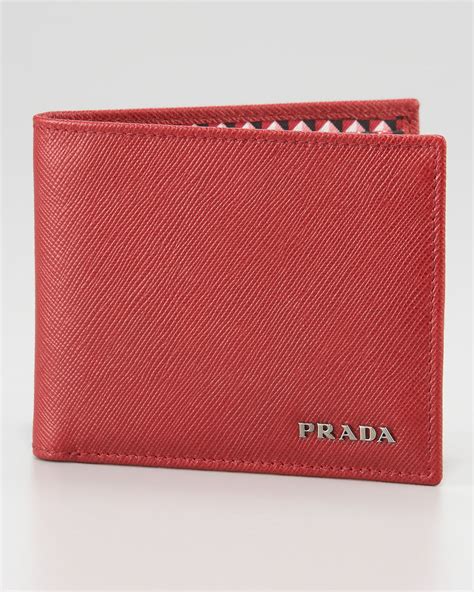 red prada mens wallet|prada billfold wallet.